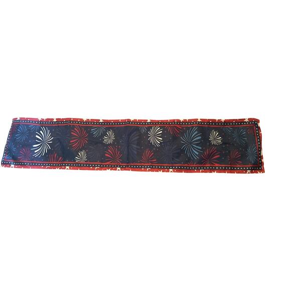 EUC 4th of July Table Runner 62" x 13" Red/White/Blue Fireworks Used Once - Picture 1 of 2